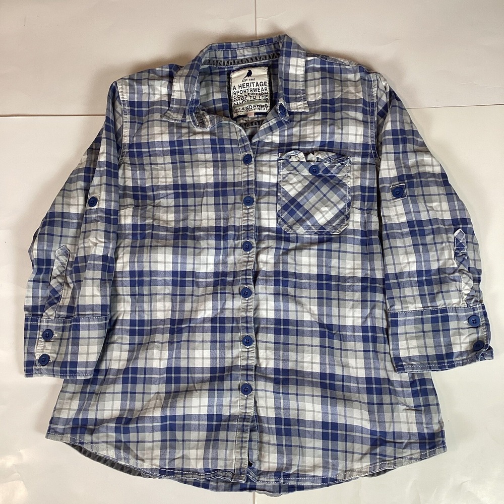 Heritage Collection Womens Button Up Top Shirt Size 18 3/4 Sleeve Comfort Plaid
